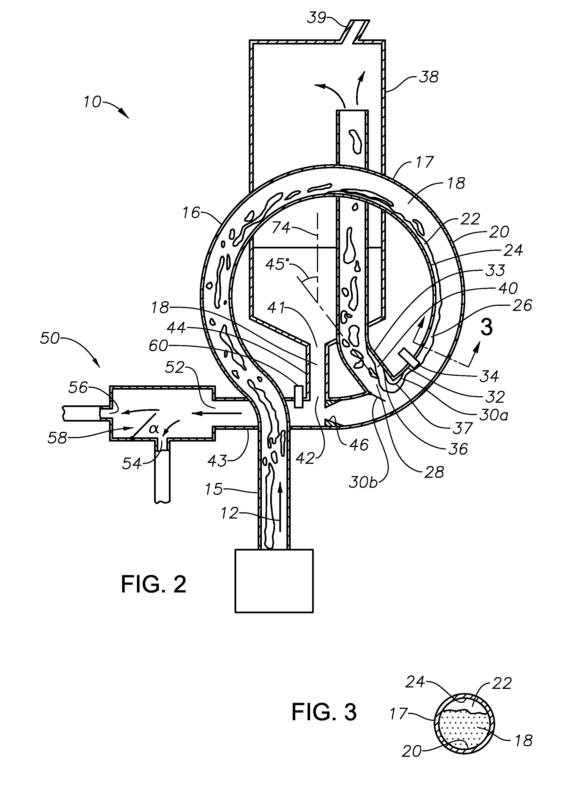 Apparatus and method for gas-liquid separation