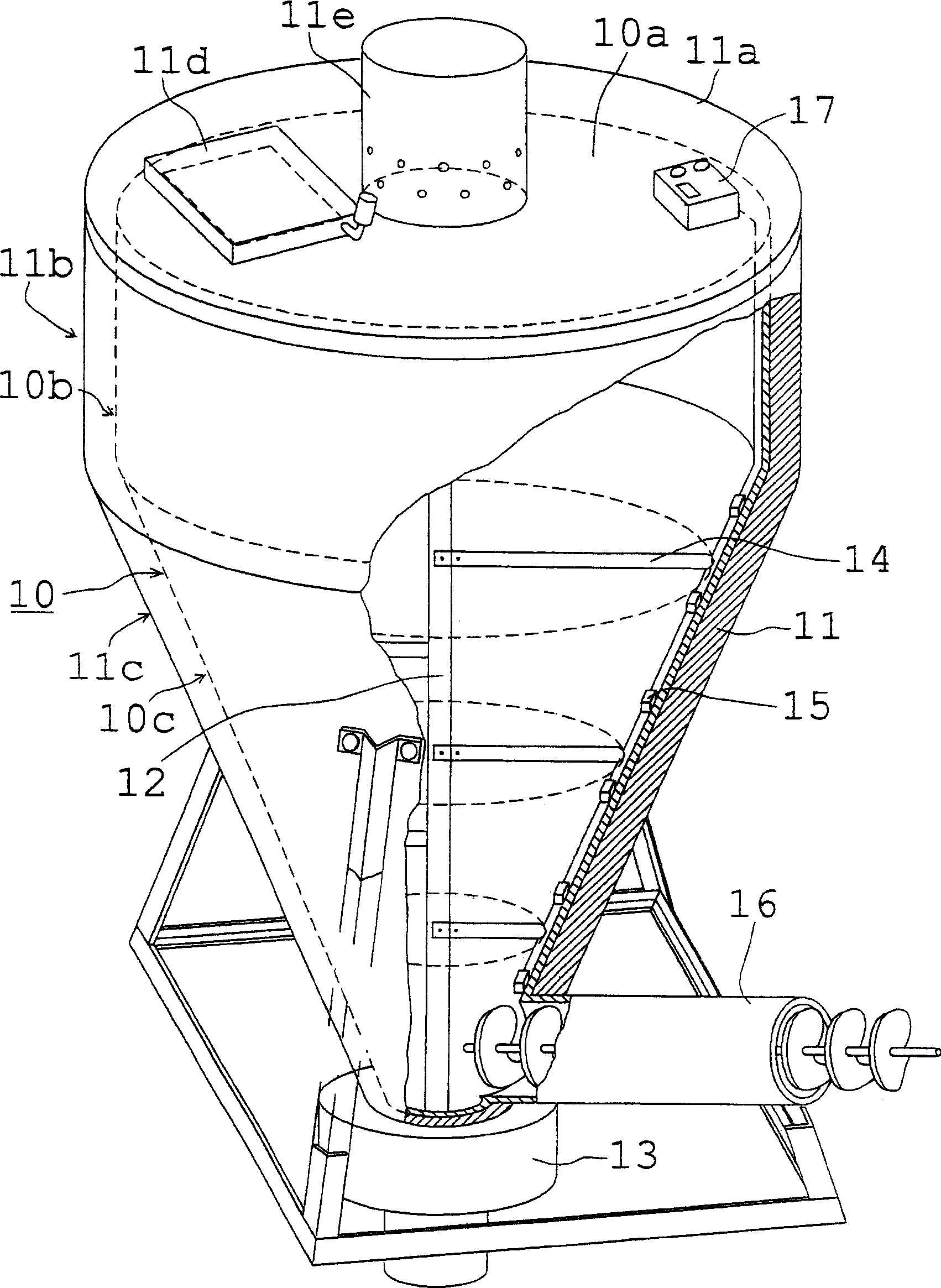 Organic waste fermentatively-processing device