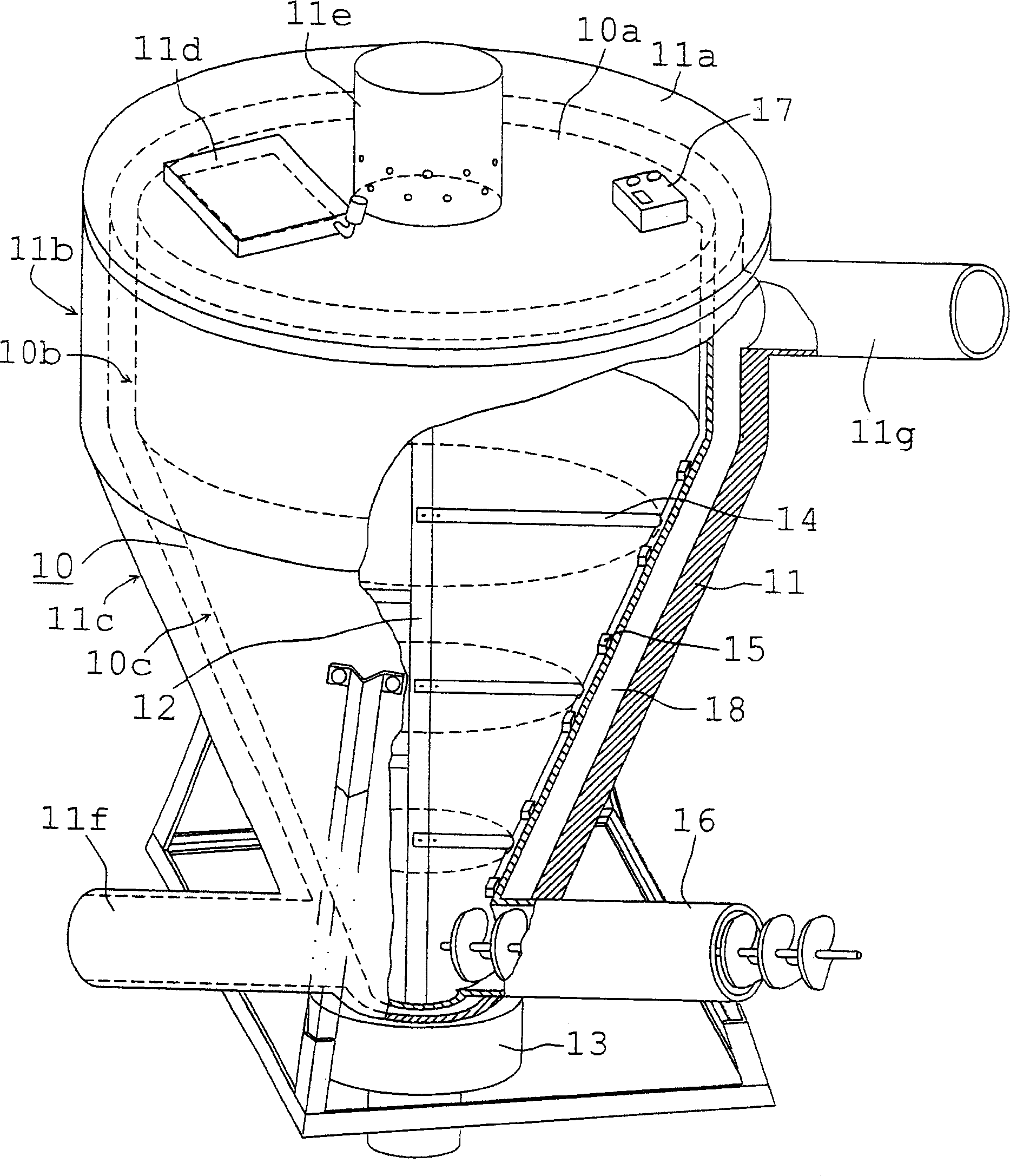 Organic waste fermentatively-processing device