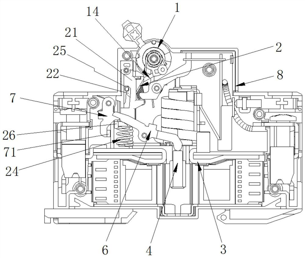 Operation tripping system of miniature circuit breaker