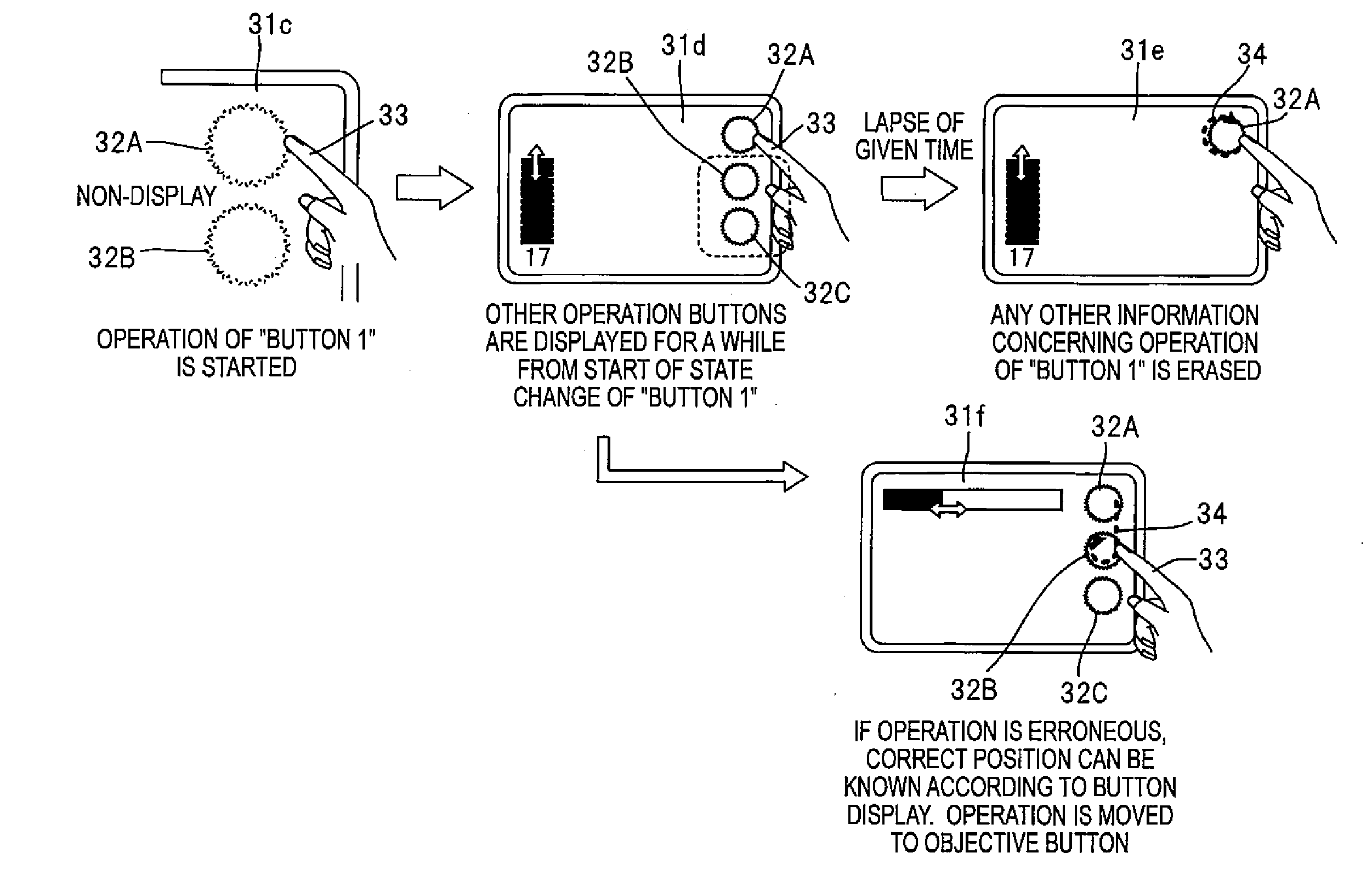 Input device of electronic device, input operation processing method, and input control program