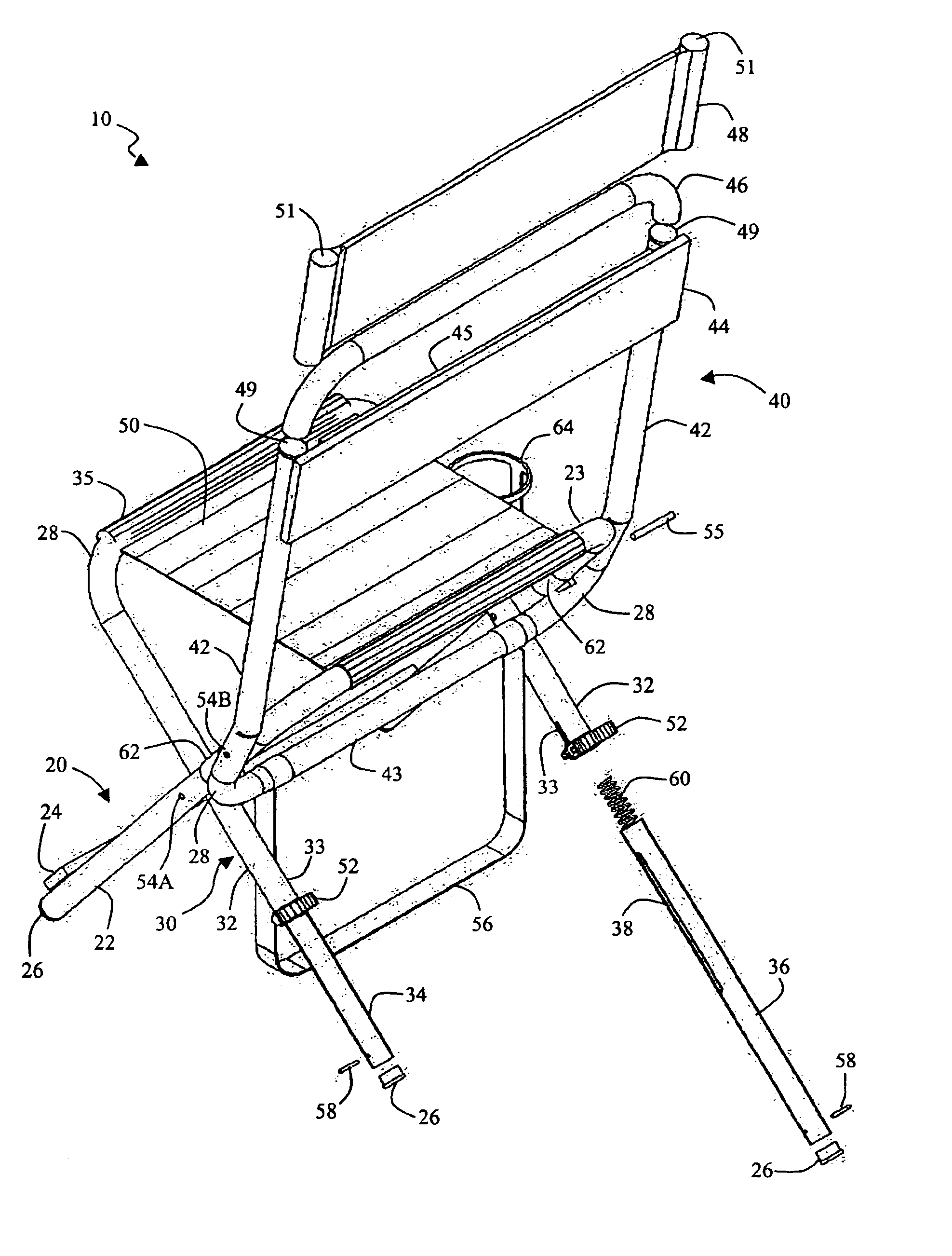 Continuously adjustable lawn furniture having tubular construction