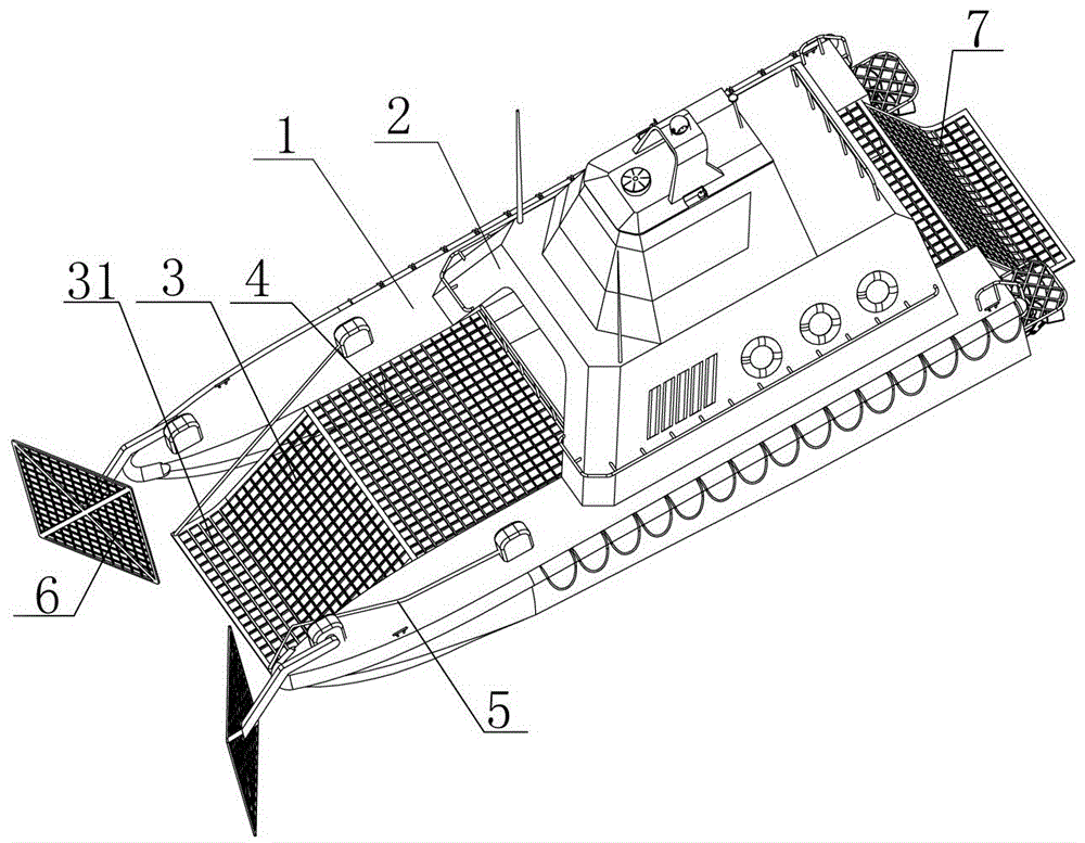 Lifesaving device of twin-hull lifeboat and lifesaving method