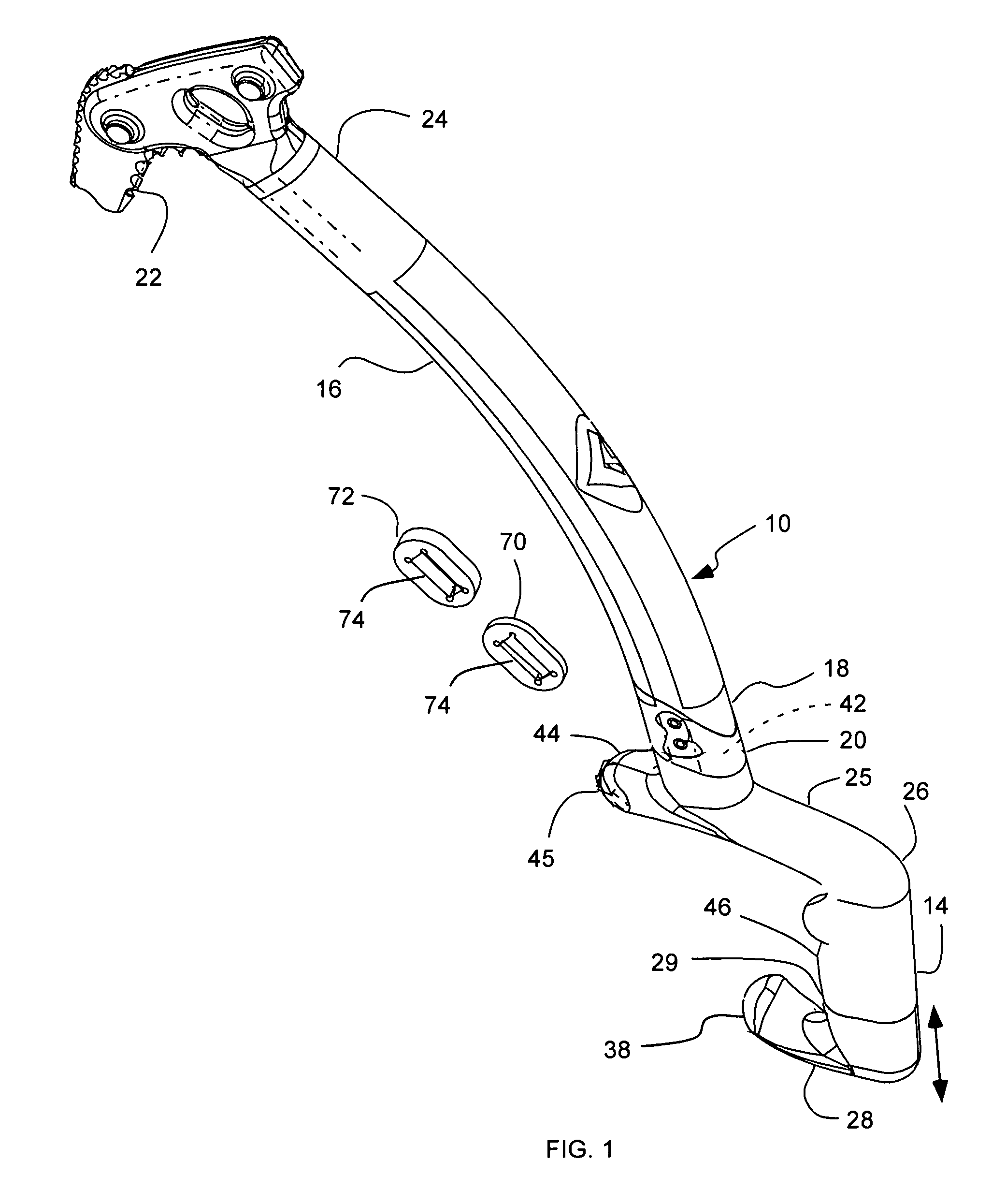 Competition/leashless ice axe with adjustable grip