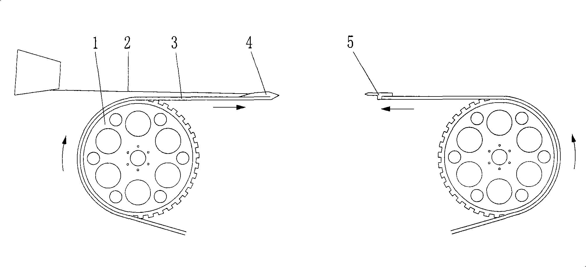 Woof-intersecting method and device thereof for weaving machine