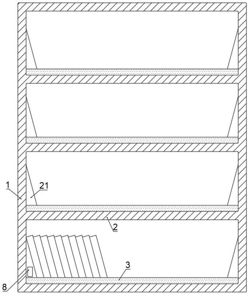 A stacking state intelligently adjustable filing cabinet