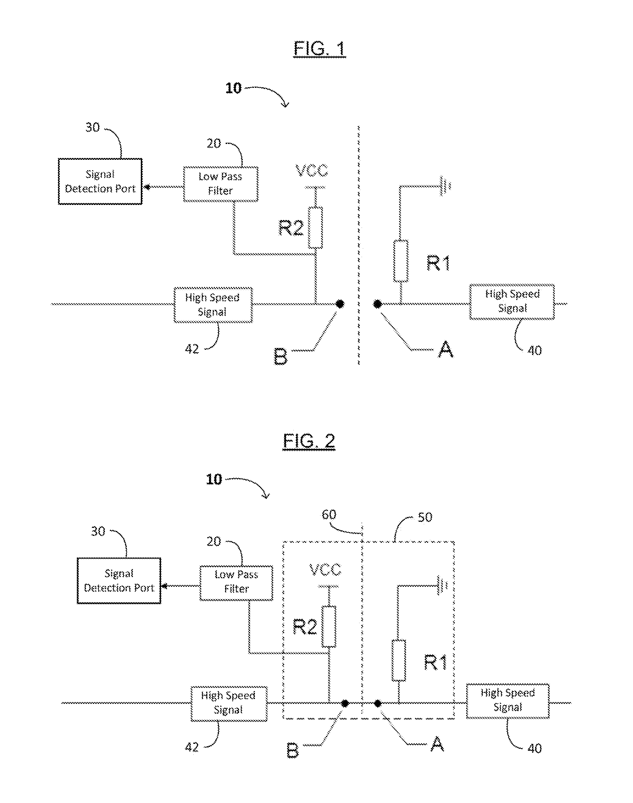 DC Level Detection Circuit Between High Speed Signal Line Connecting Ports, A System Including the Circuit, and Methods of Making and Using the Same