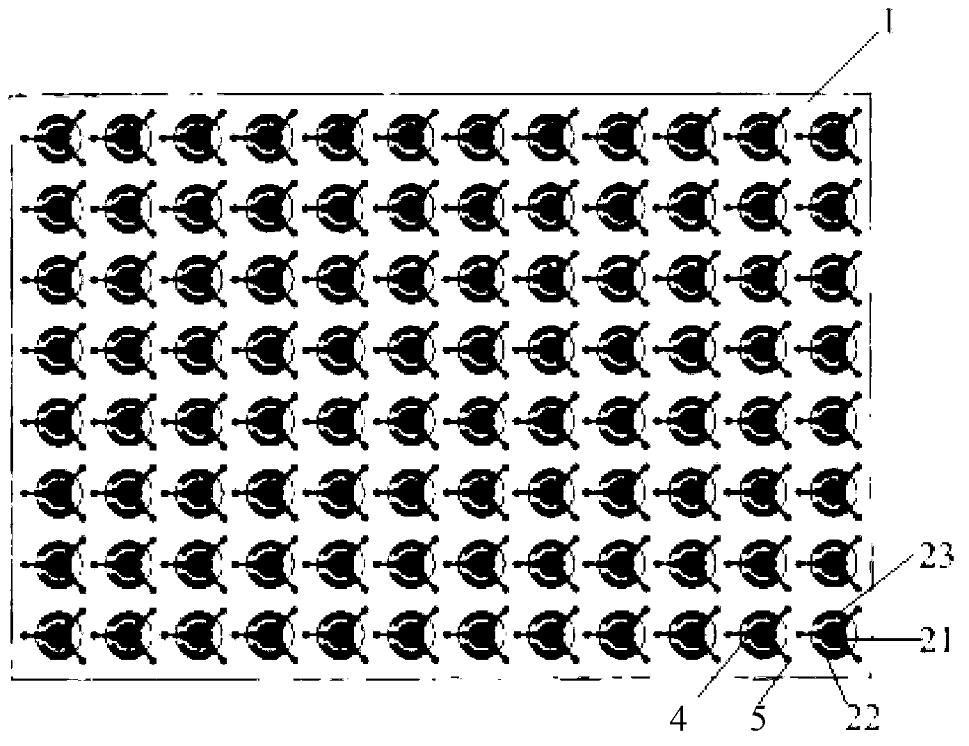 Multichannel printing electrode array chip as well as preparation method and application thereof