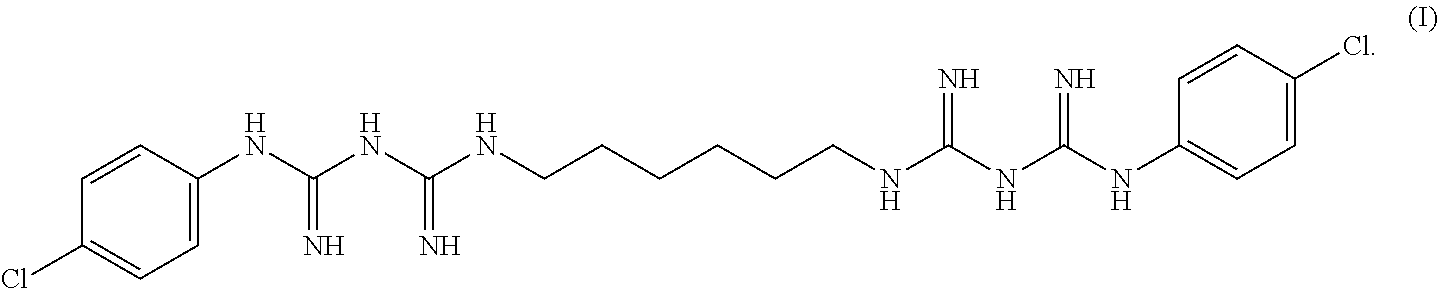 Antiseptic solution of di(4-chloro-phenyldiguanido) compound and process therefor