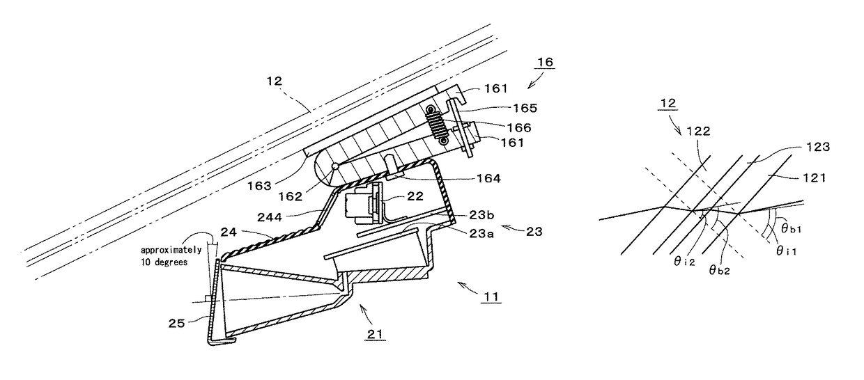 On-vehicle radar device and vehicle