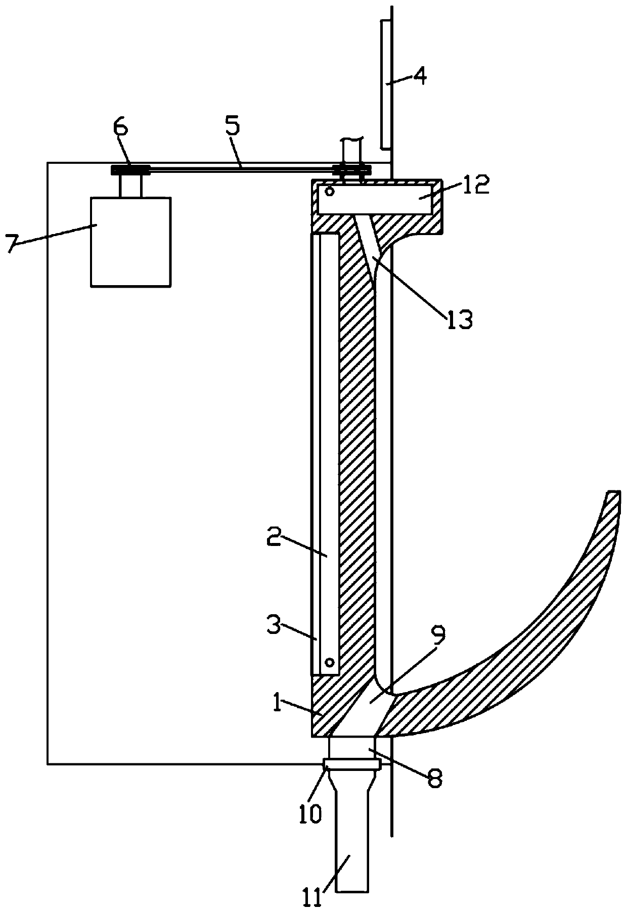 Wall-hidden rotary automatic sensing extension and flushing male urinal