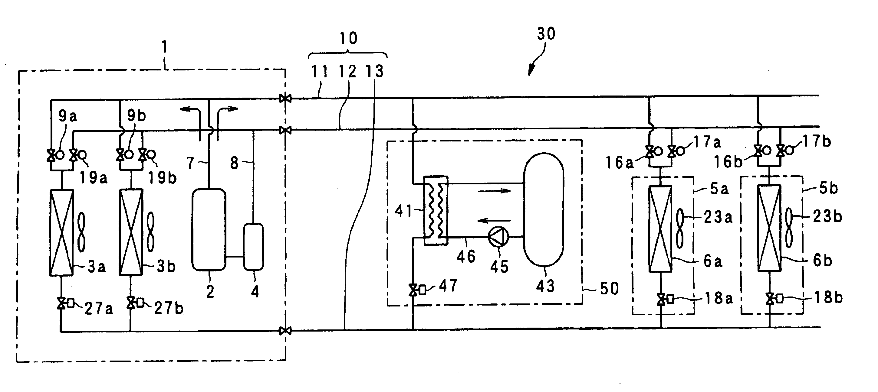 Cooling and heating system