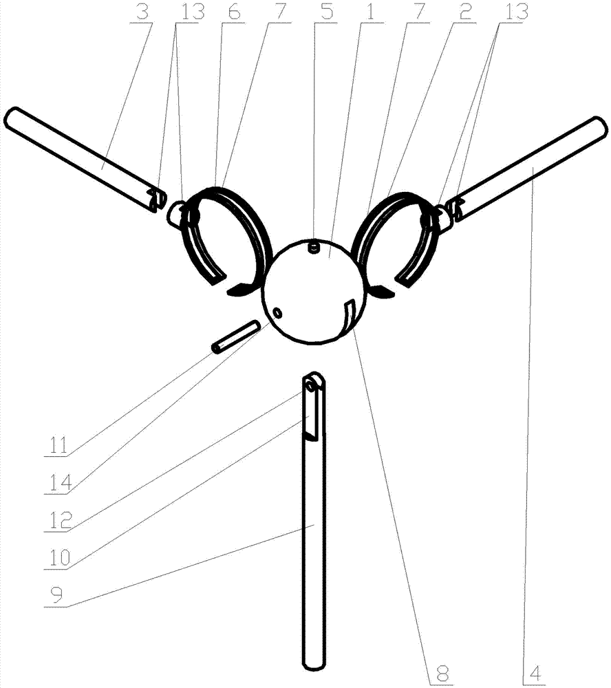 Ball pin toggle ball joint three-dimensional axis