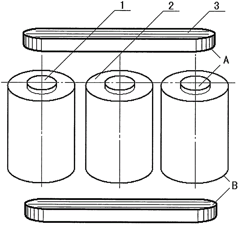 Three-phase energy saving transformer with unlaminated core and zero-clearance magnetic circuit