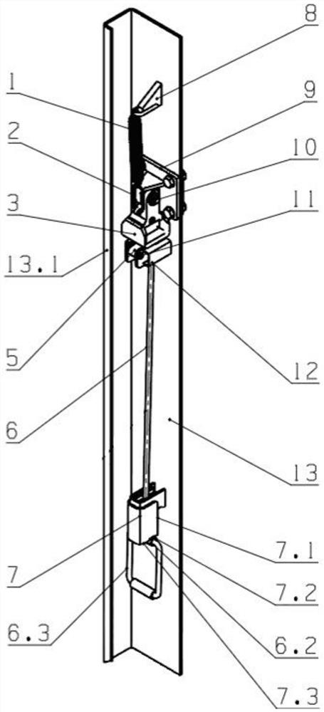 A box car door lock seat overturning device