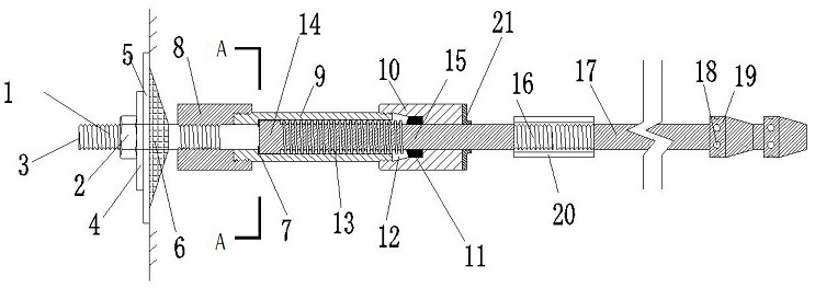 Cutting type constant-resistance large-deformation anchor rod