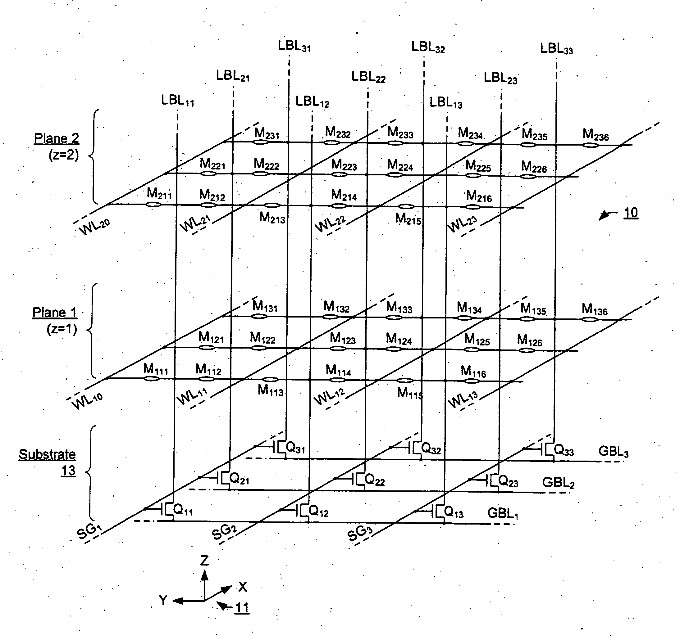 Three-Dimensional Array of Re-Programmable Non-Volatile Memory Elements Having Vertical Bit Lines and a Single-Sided Word Line Architecture