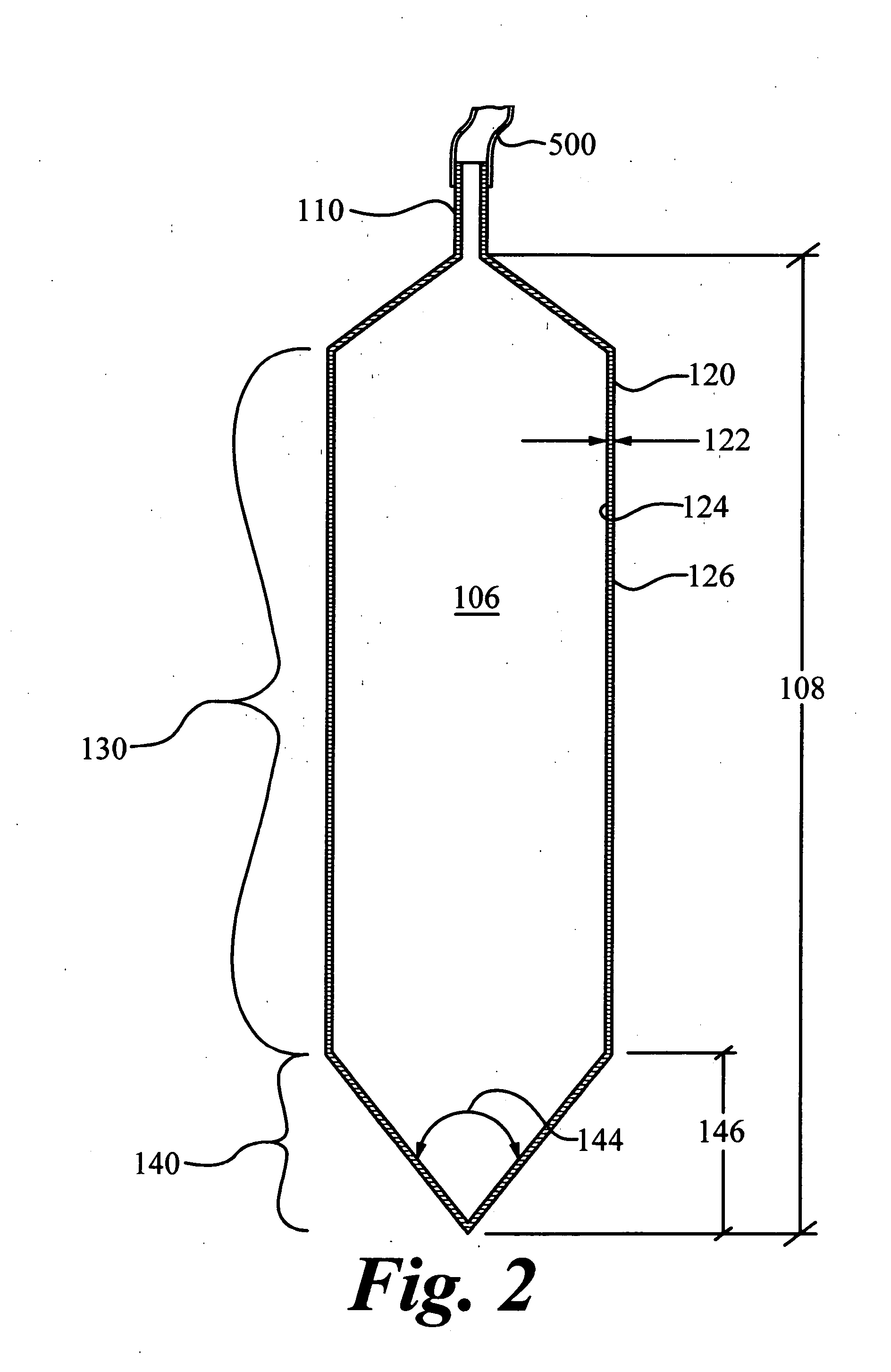 Variable cross-section containment structure liquid measurement device