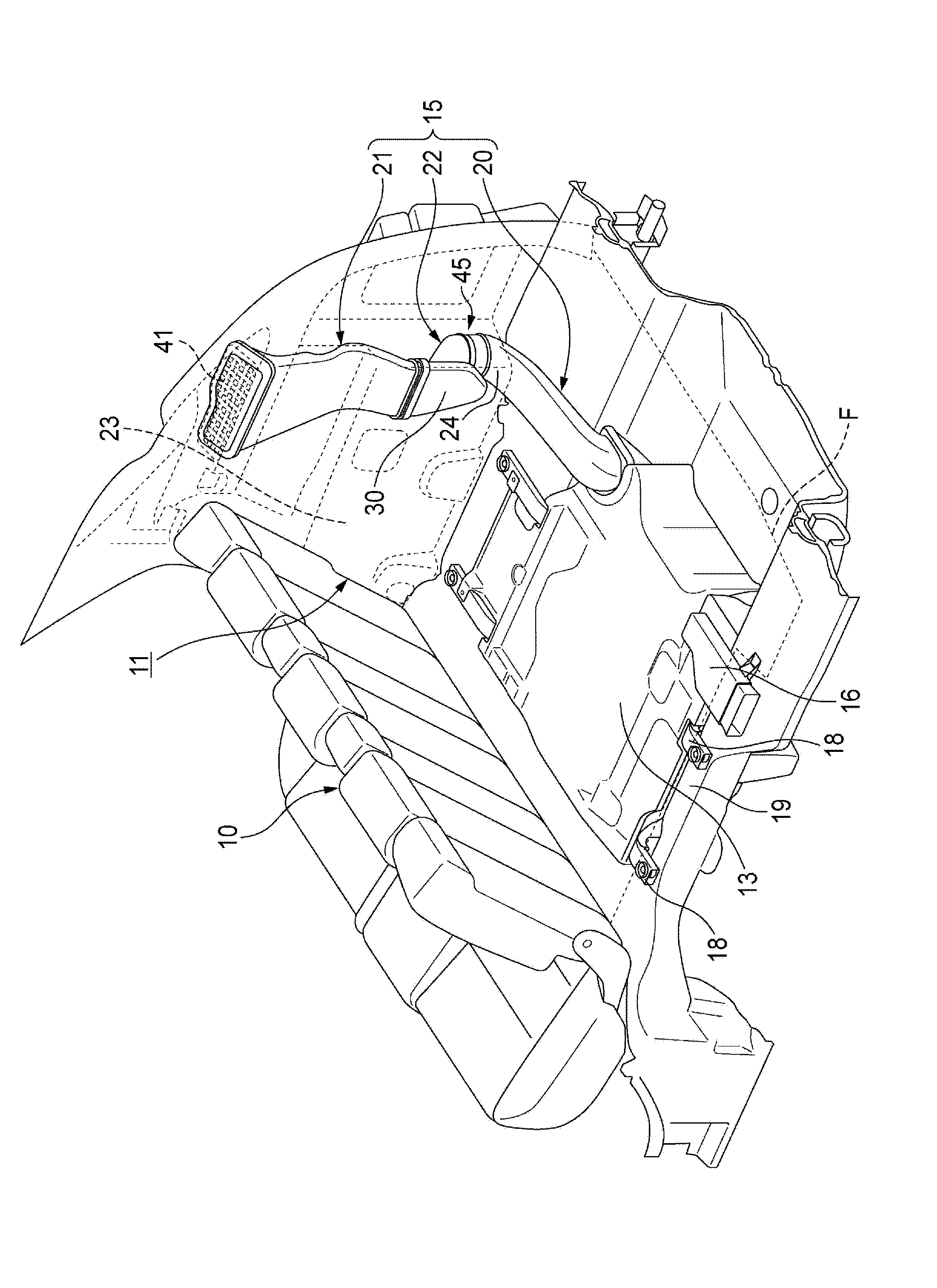 Cooling structure of battery used for vehicle