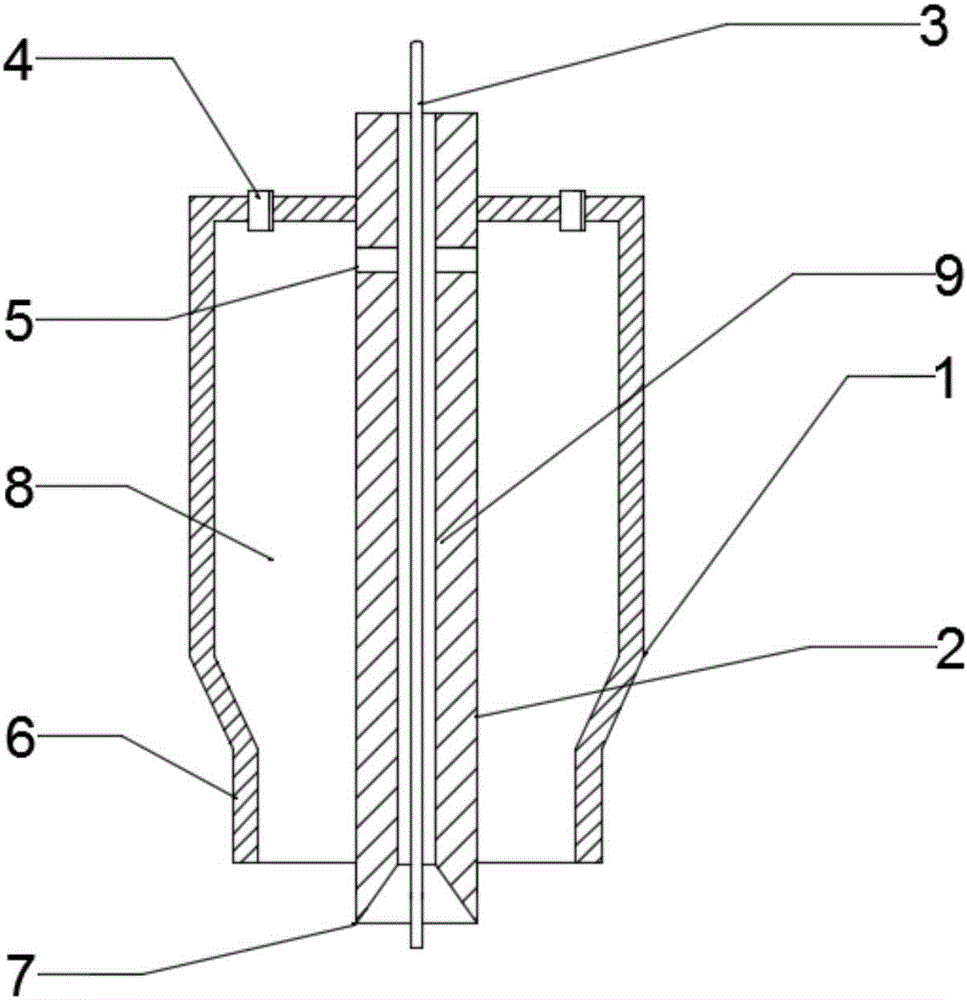 Coaxial hollow tungsten electrode TIG device and welding gun thereof, using method and application