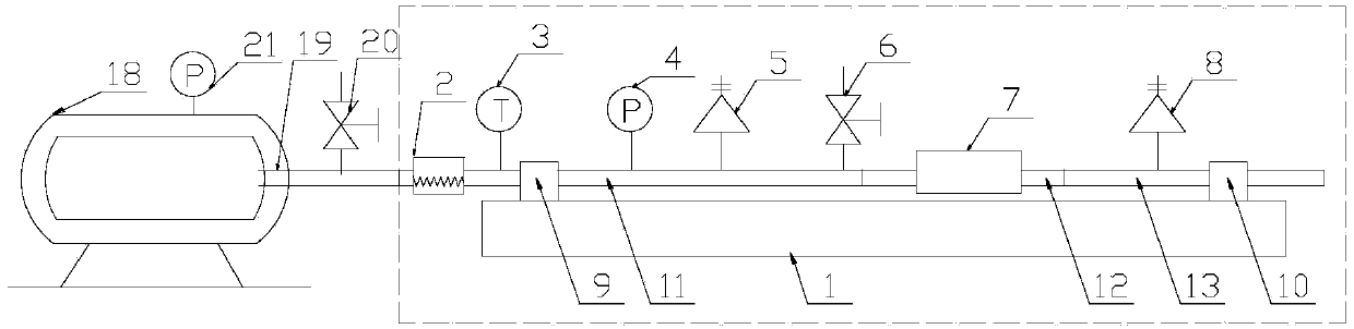 Static evaporation pressure-hold test device and method for vehicular LNG (liquefied natural gas) cylinders