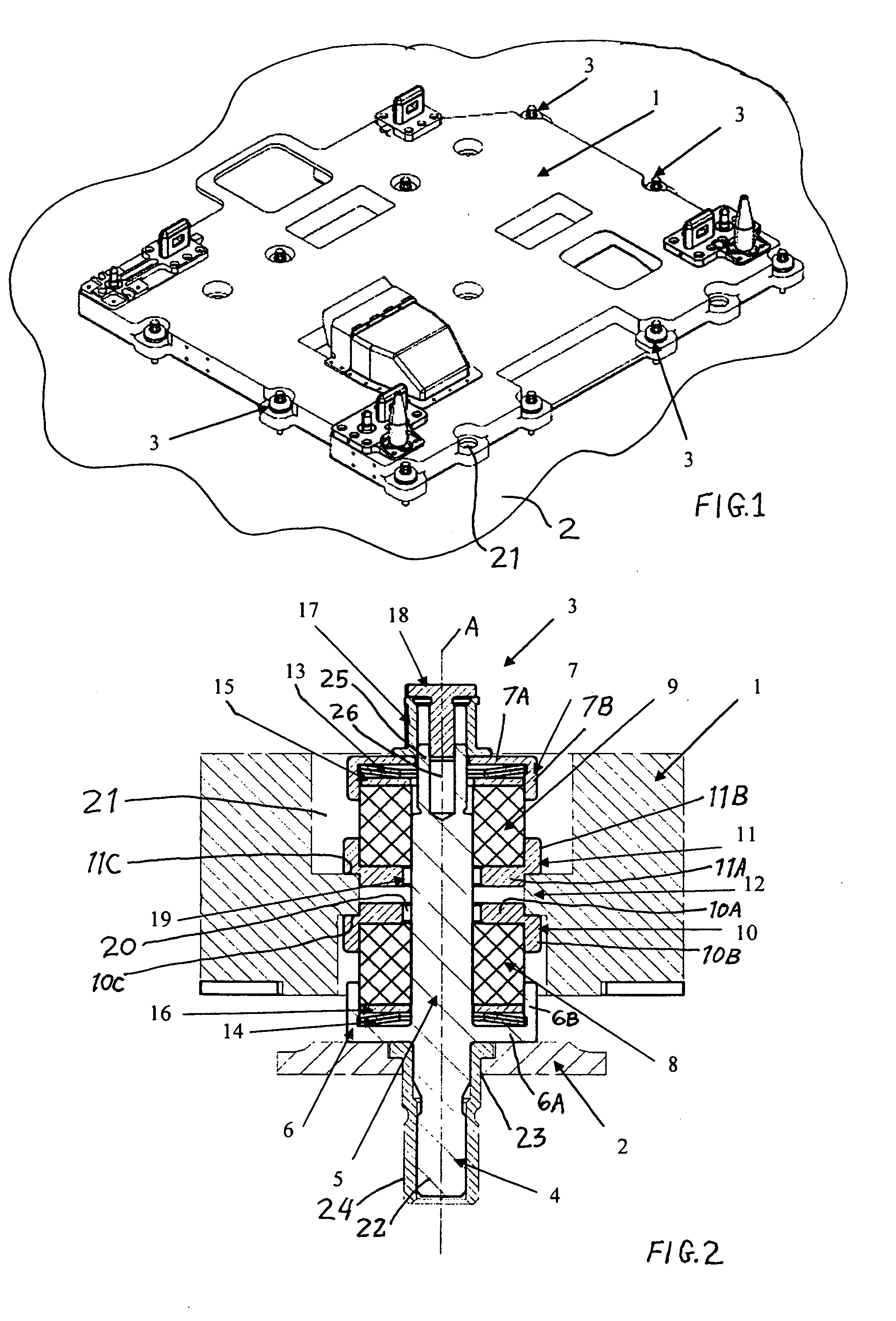 Multi-axis spring damping system for a payload in a spacecraft