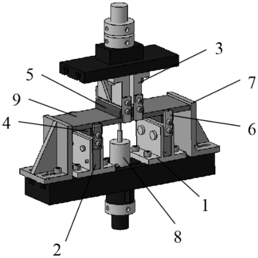 Three-point/four-point bending fatigue test method and device for composite material