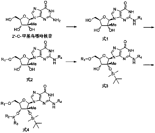 2'-C-methyl guanosine phosphoramidite monomer and synthesis method thereof