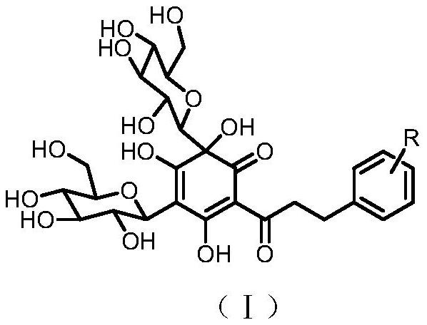 Quinoid dihydrochalcone dicarbonyl glycoside compound with glucose on A ring, preparation method and neuroprotective activity thereof