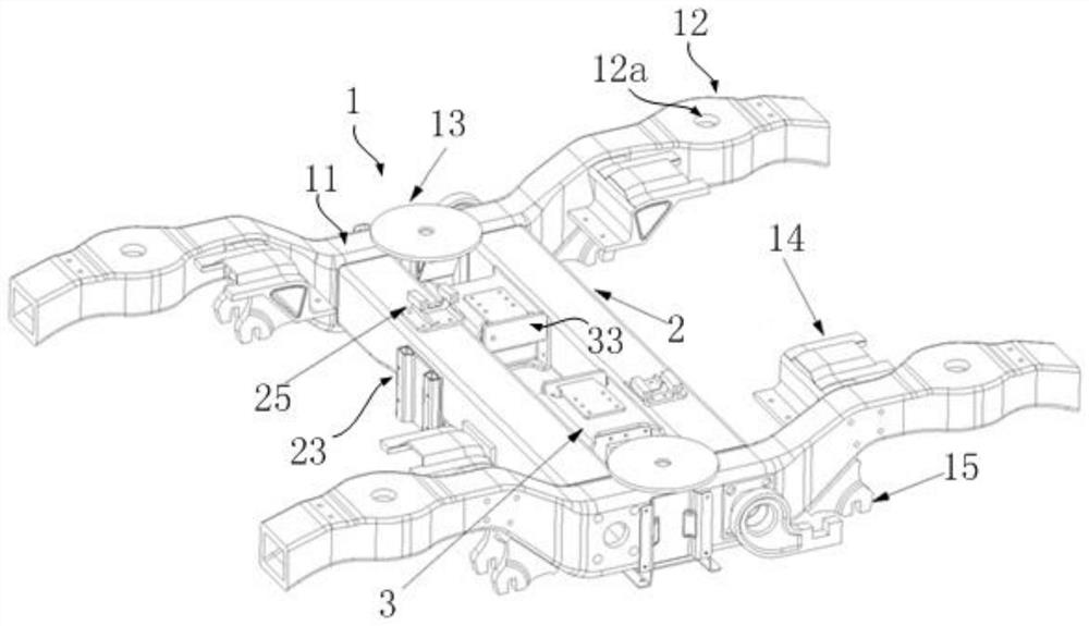 Framework, bogie and railway vehicle