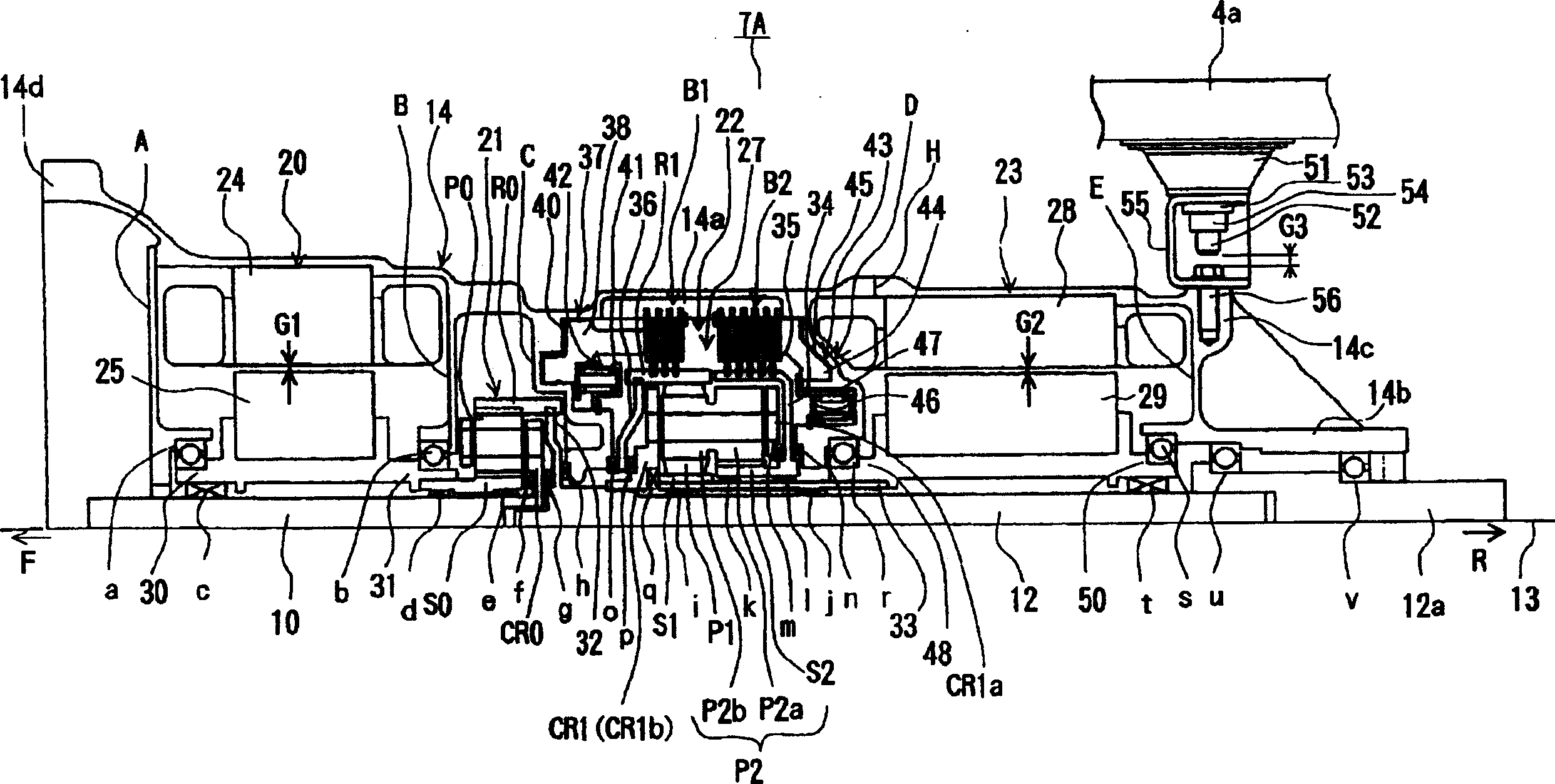 Hybrid drive device and automobile mounted with device