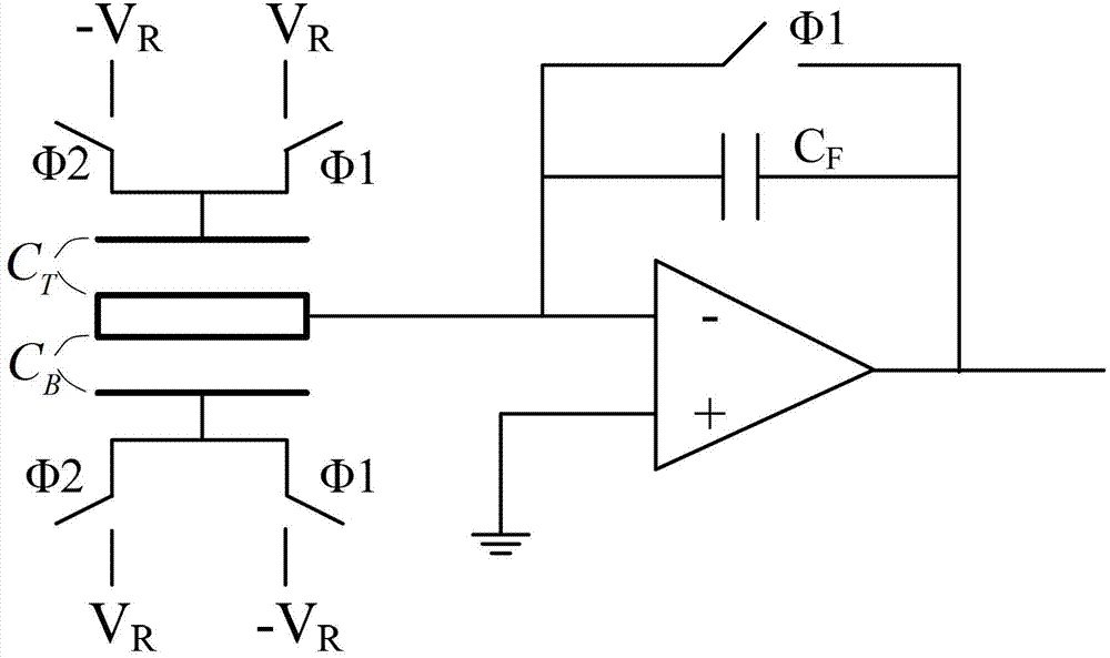 Capacitance reading circuit of inertia detecting element