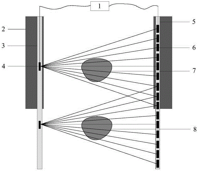 Method and device for utilizing electromagnetic wave CT technology to detect pile side and pile tip caves