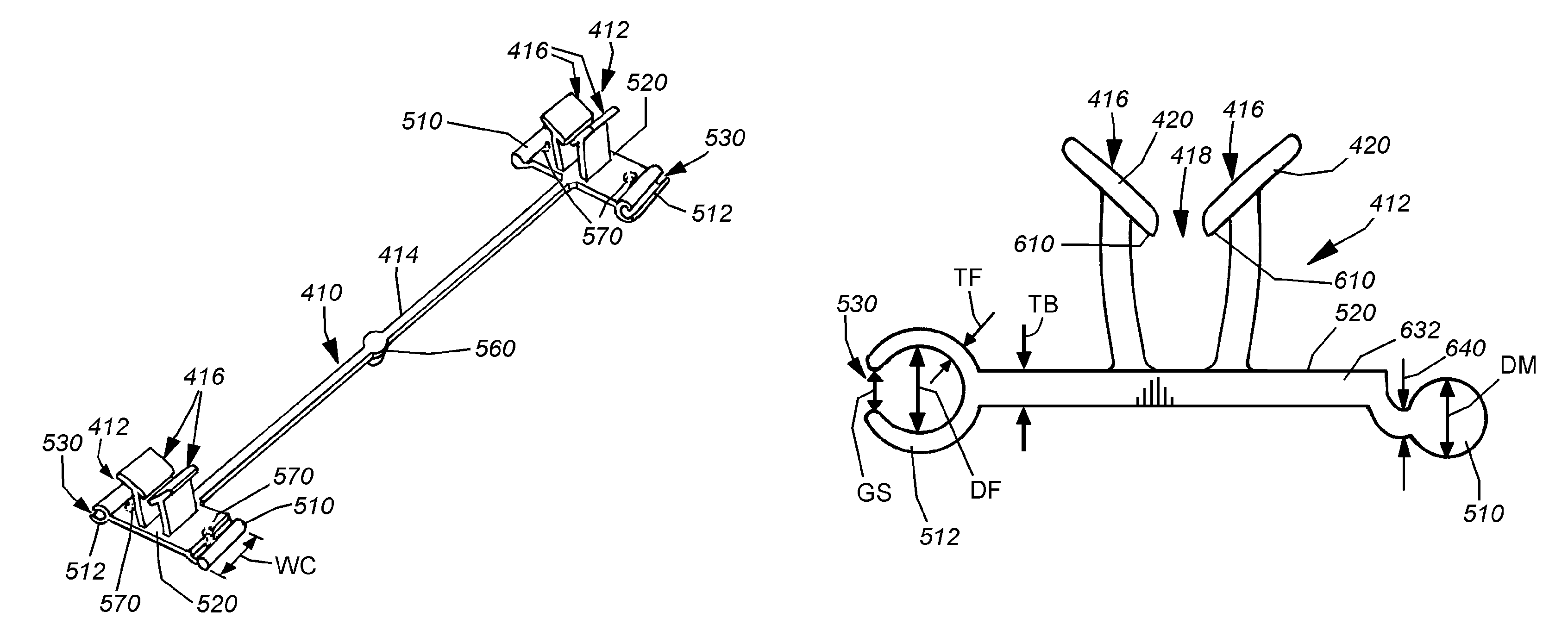 Low-profile upholstery clip for attaching a bead to a foam substrate