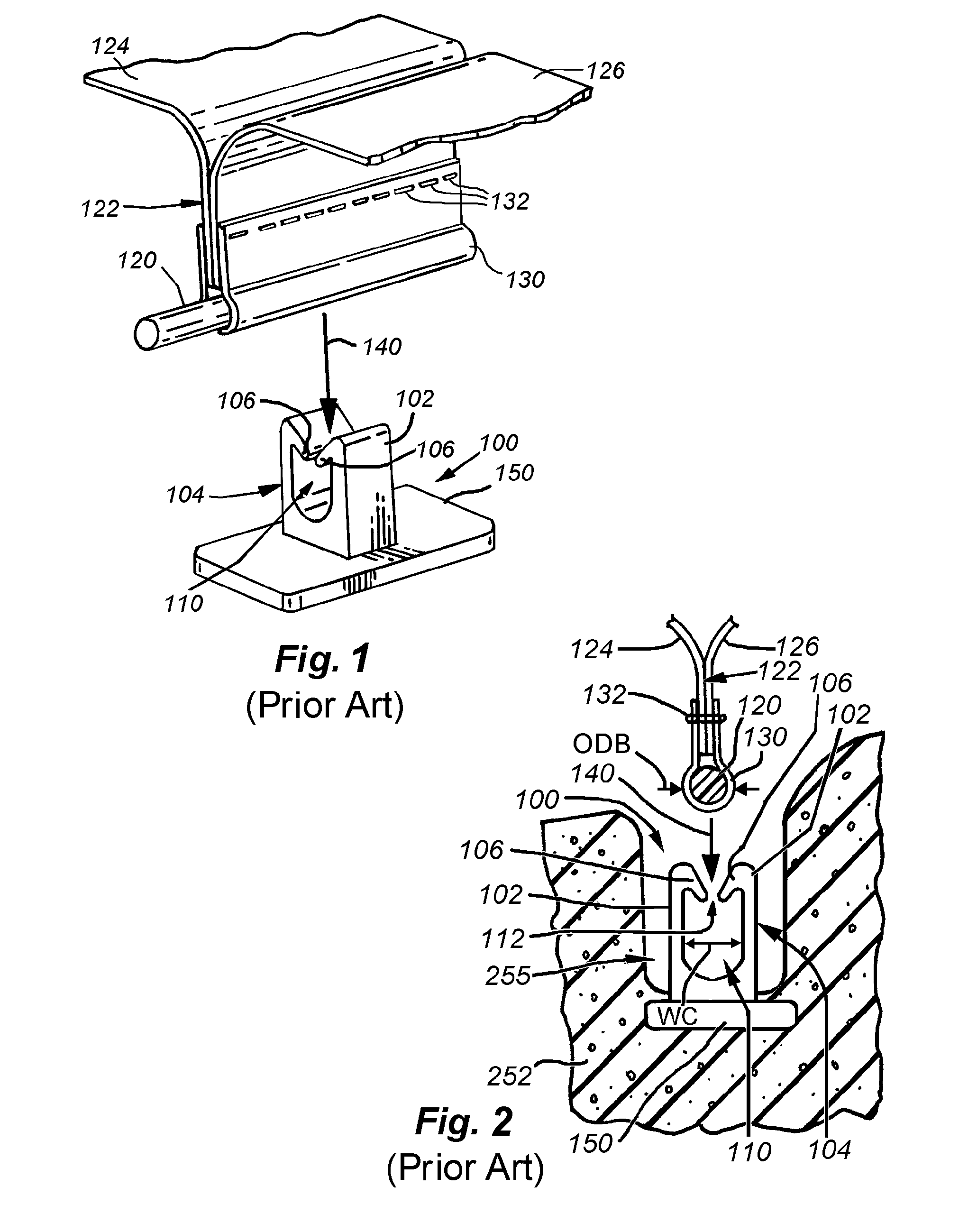 Low-profile upholstery clip for attaching a bead to a foam substrate