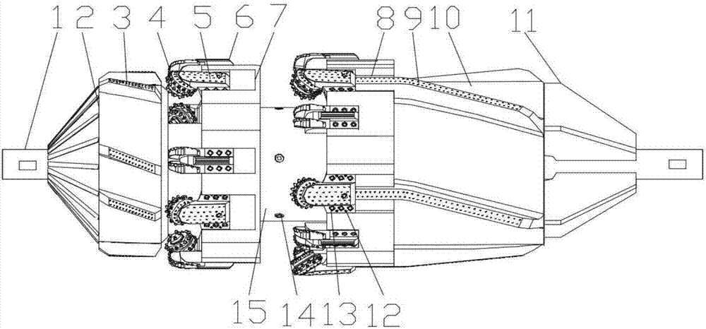 Reverse circulation channel-type double stage reamer