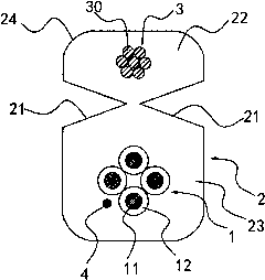 Self-bearing horizontal twisted pair communication cable