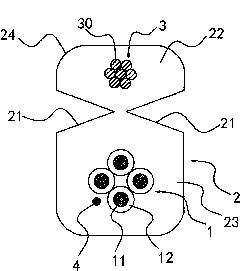 Self-bearing horizontal twisted pair communication cable