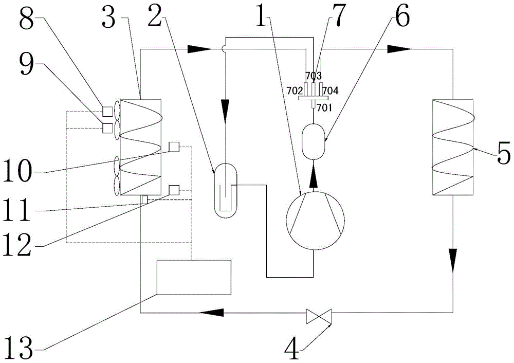 A heat pump type electric vehicle air conditioner defrosting online detection and control method