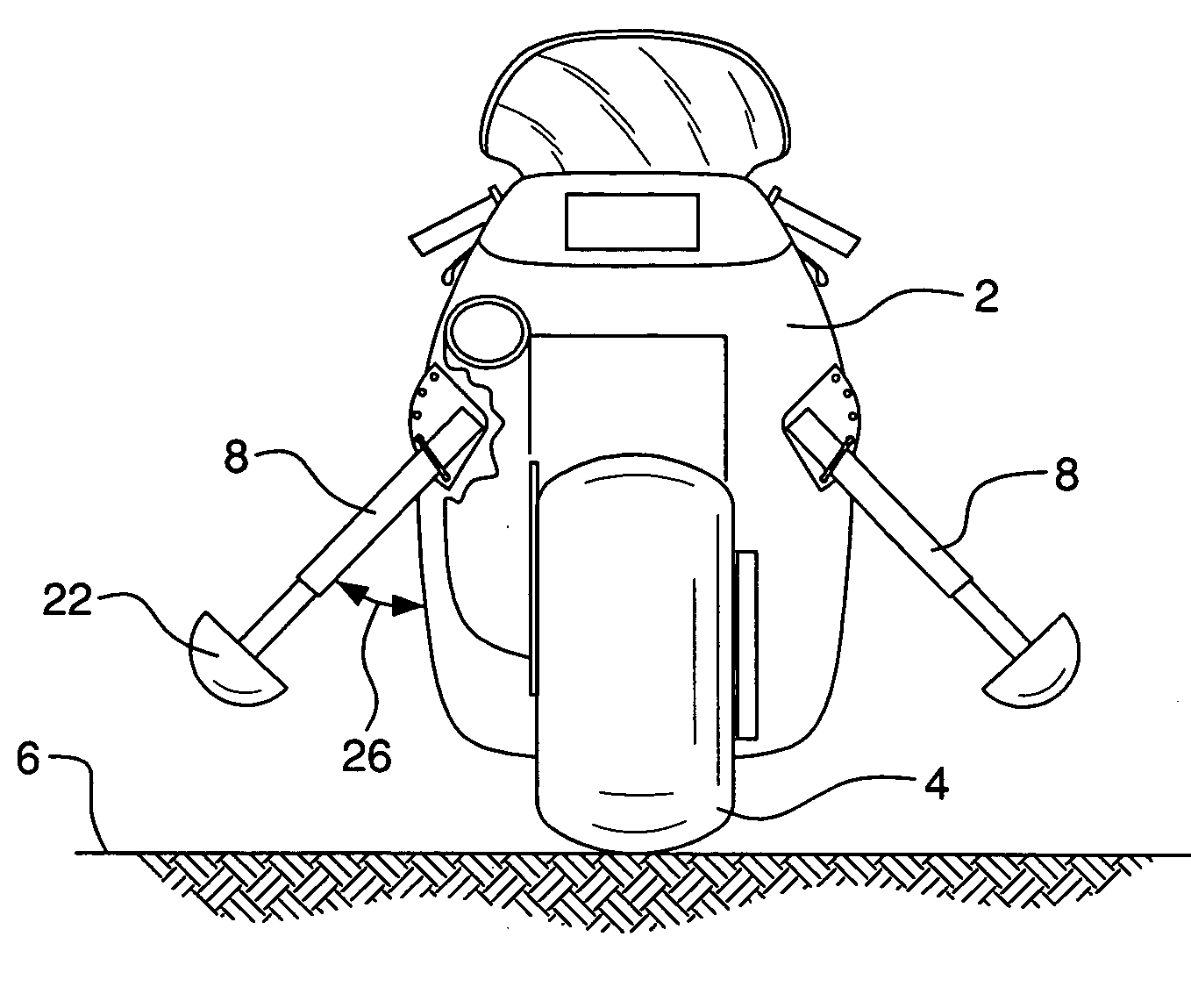 Apparatus and method for stabilizing a motorcycle during turning maneuvers