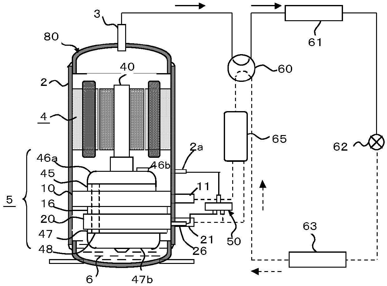 Volume control type rotary compressor and freezing circulation device