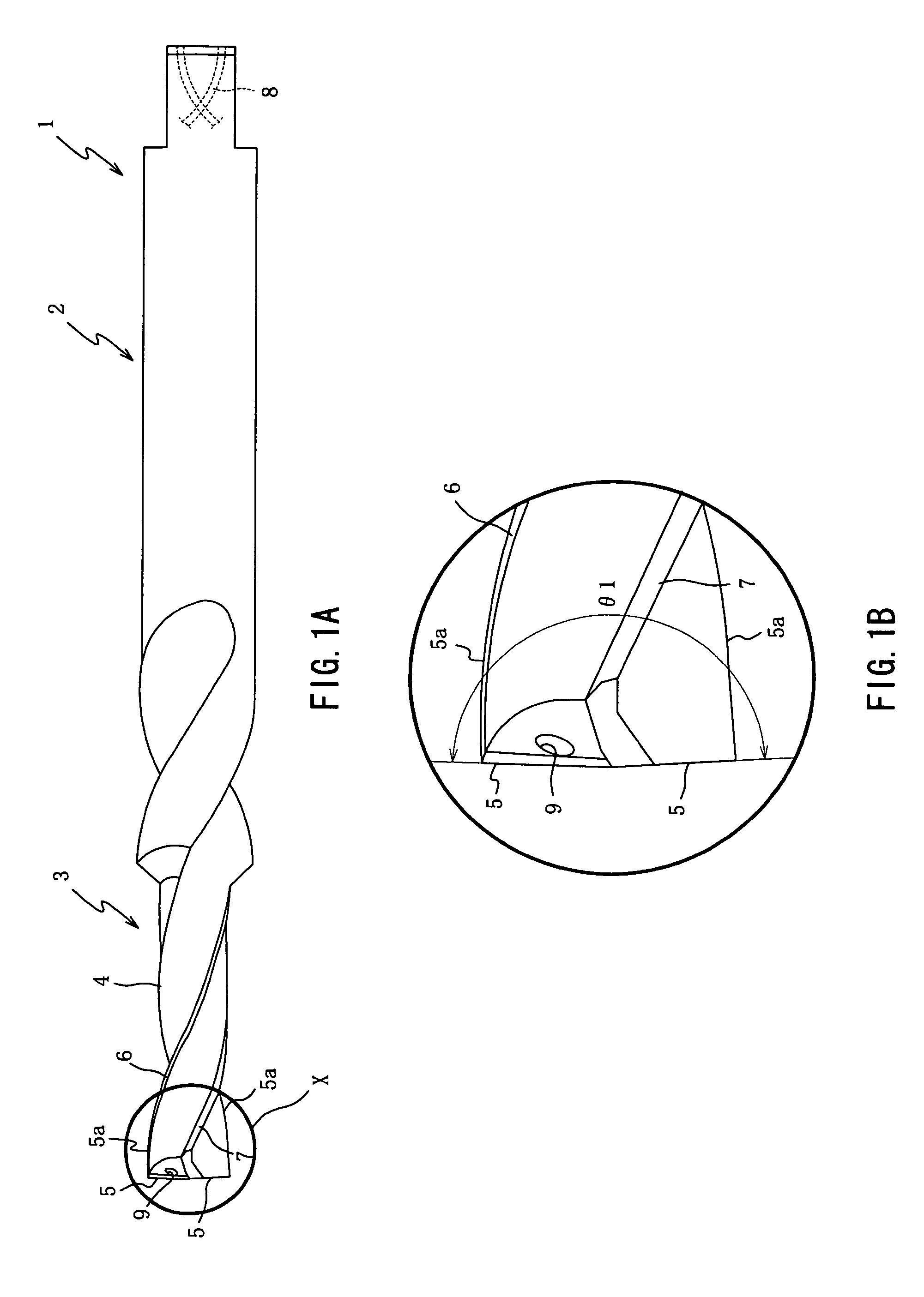 Drill having construction suitable for enlarging previously formed hole