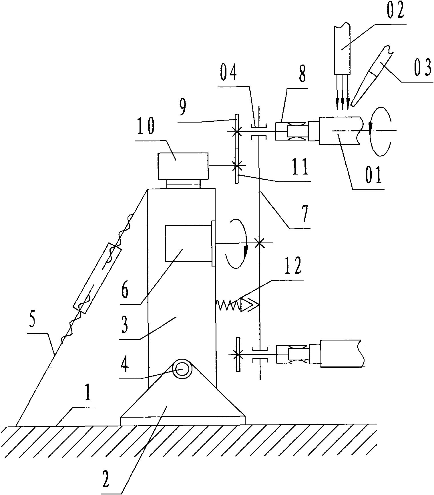 Tool for continuously cladding and processing small shaft workpieces by laser broadband