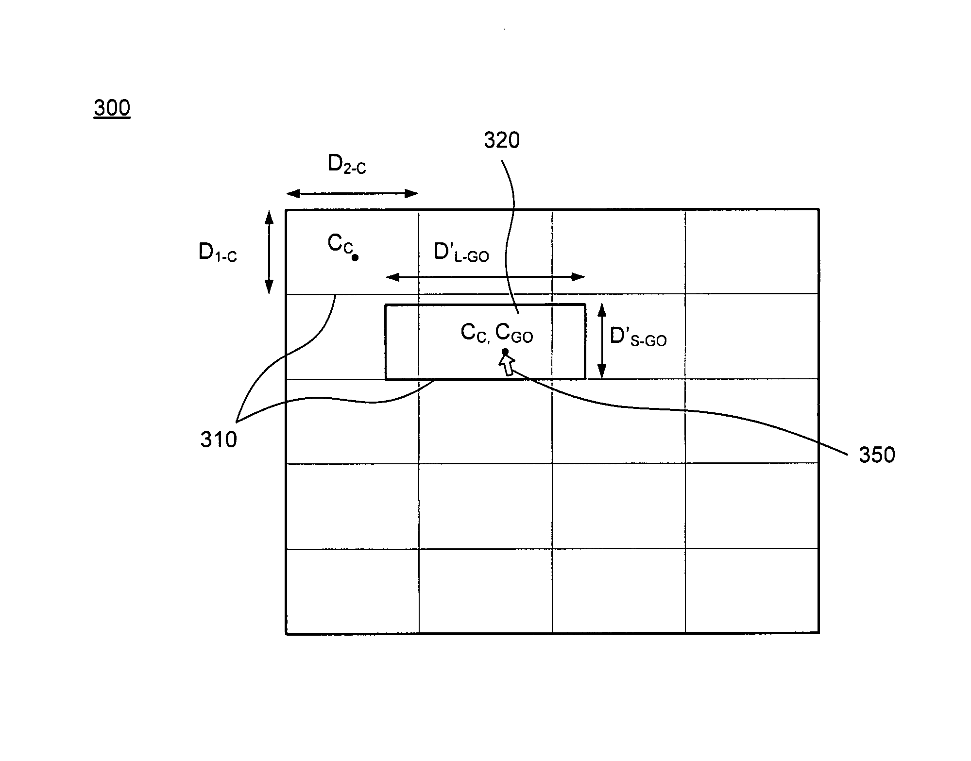 Method and apparatus for displaying a graphical object within a grid of a graphical user interface