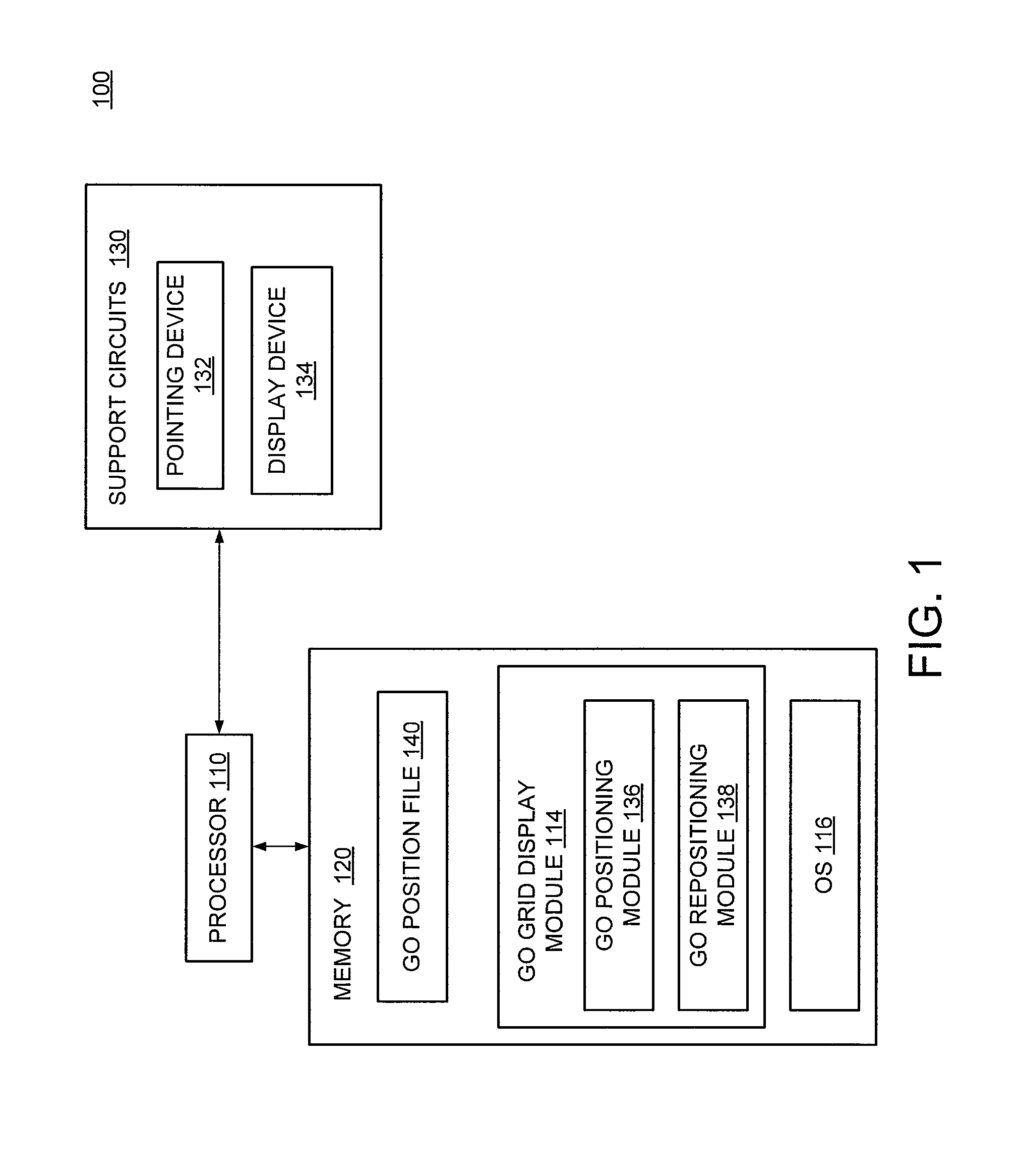 Method and apparatus for displaying a graphical object within a grid of a graphical user interface