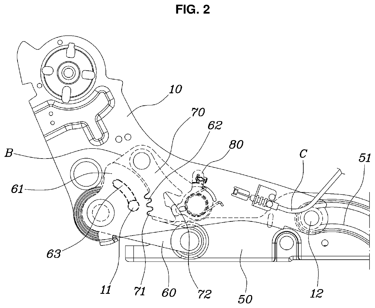 Walk-in apparatus for vehicular seat