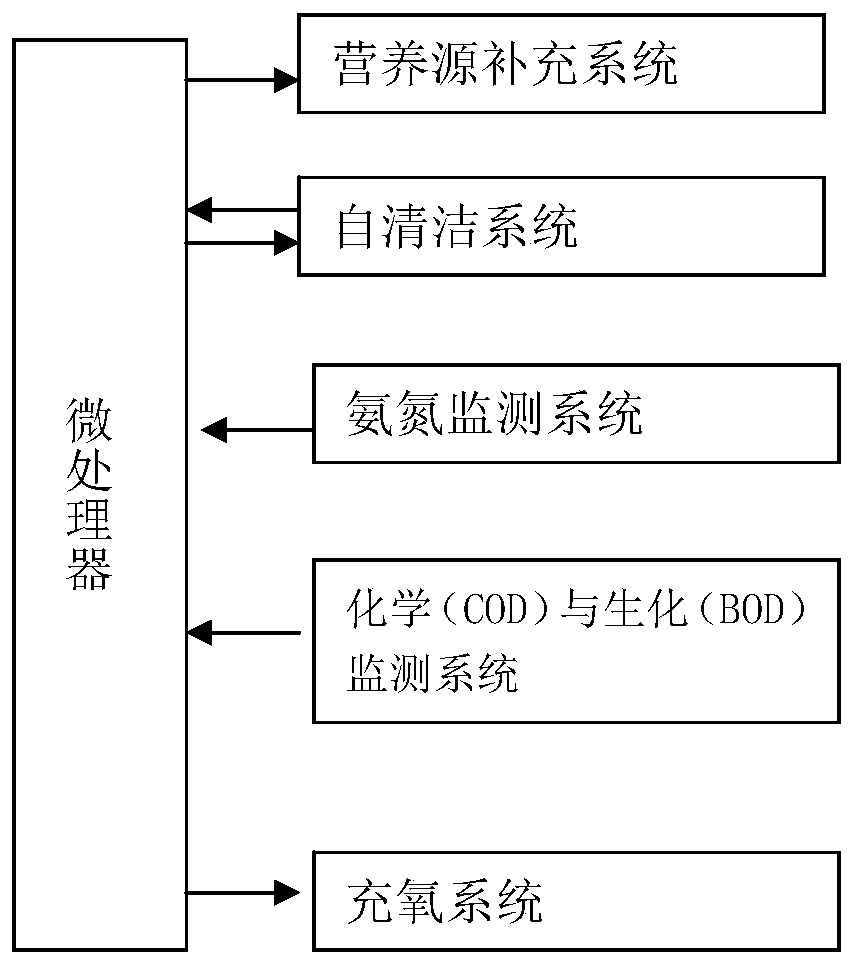 Self-cleaning large-scale culture control system utilizing immobilized microorganism water