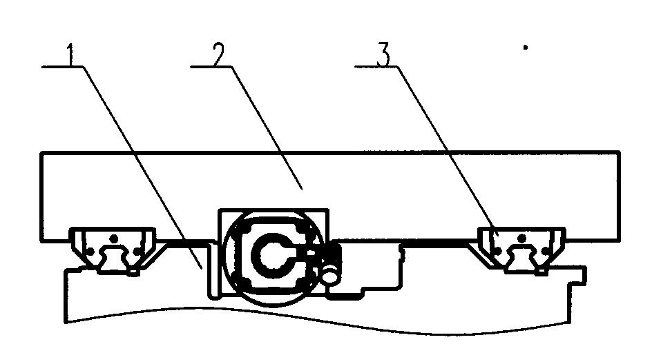 Linear guide rail copying device for lathing and milling crossbeam and manufacturing method thereof