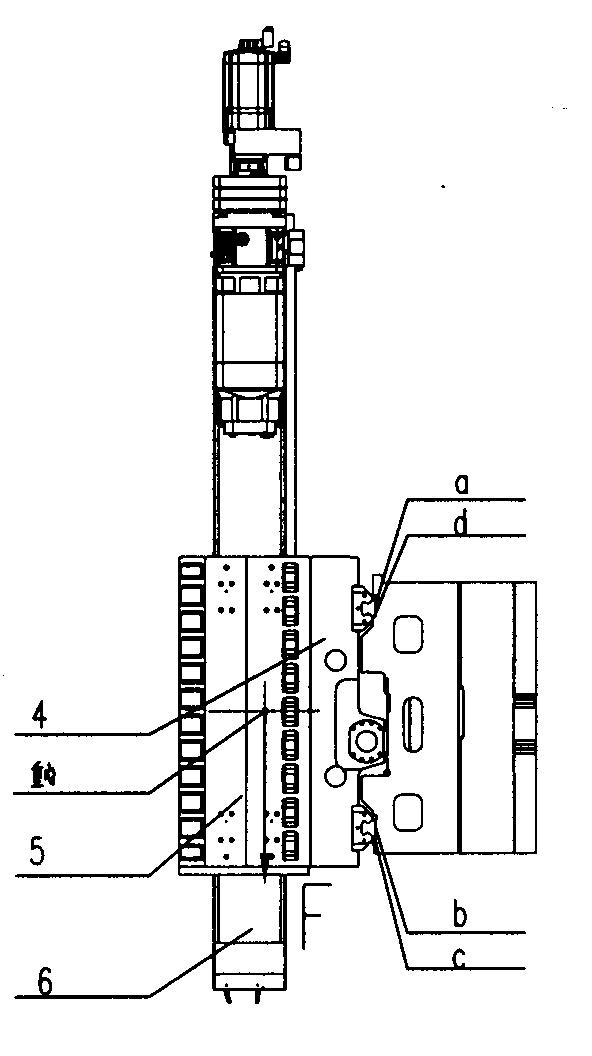 Linear guide rail copying device for lathing and milling crossbeam and manufacturing method thereof