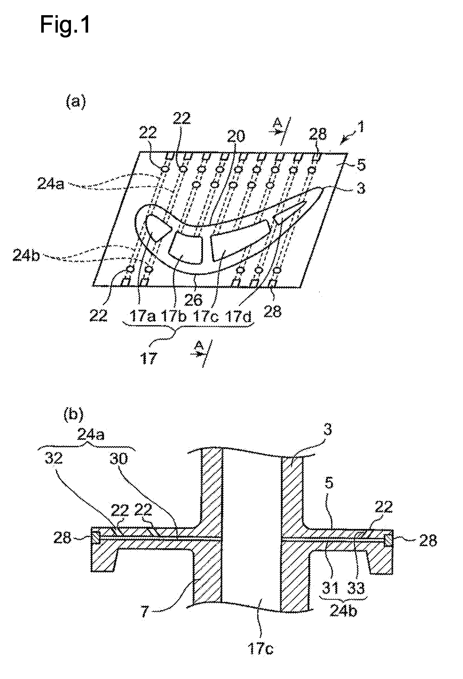 Platform cooling structure for gas turbine moving blade